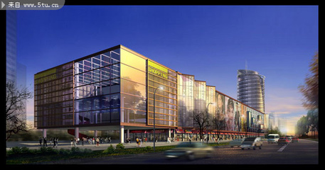商貿(mào)中心建筑效果圖設(shè)計(jì)